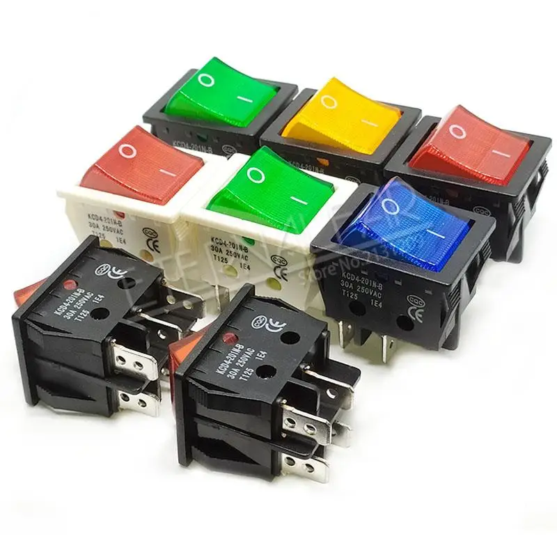 KCD4 Elektrische Schweißmaschine Schalter Schiff Typ Schalter Mit Rotem Licht 30A 250V AC Elektrische Ofen Elektrische Heizung Schalter 4PIN T8555 – Detail 12