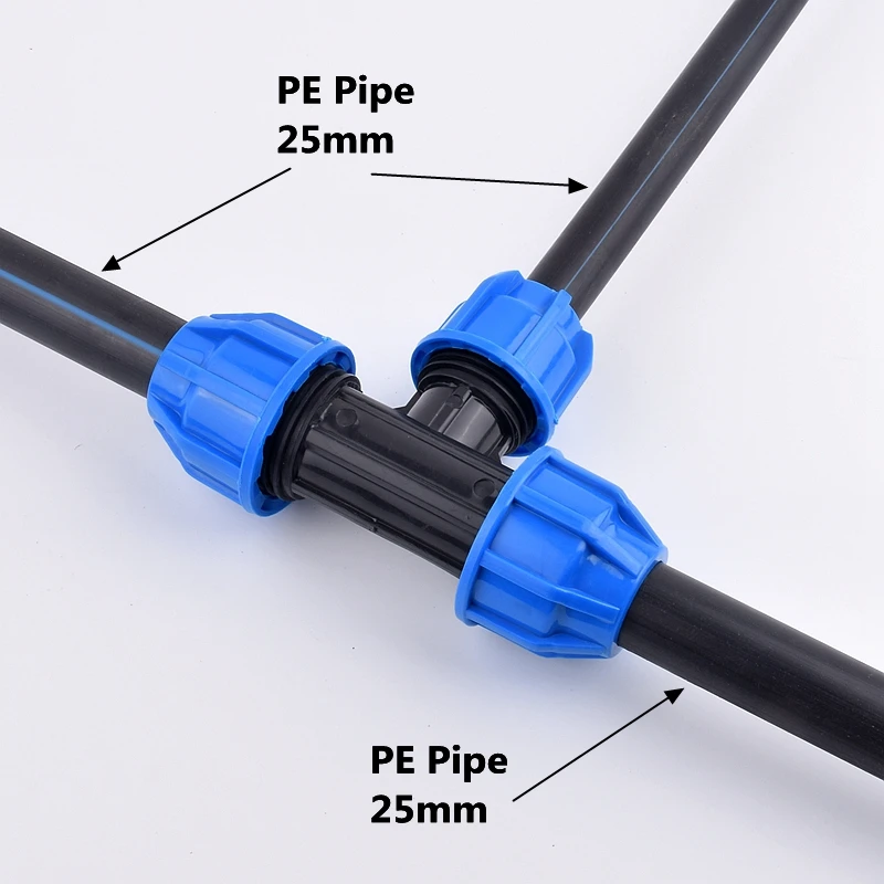 1Pc 20/25/32/40/50/63mm wysokiej jakości PPR PE trójdrożny rura wodna złącze łączniki rurowe ogród nawadnianie rolnicze System