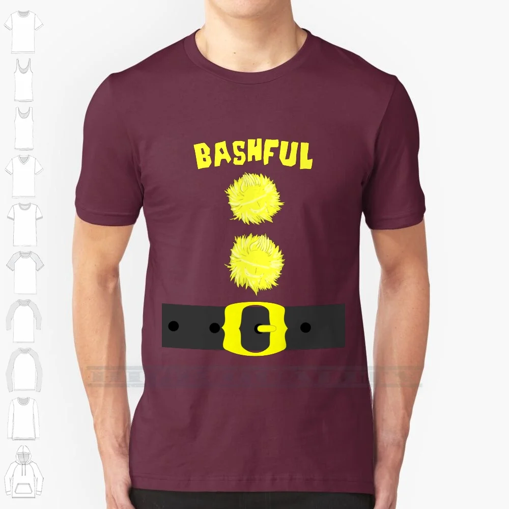 Bashful Snow White 7 Dwarfs Sneezy Dopey Sleepy Happy Doc 100% Cotton T Shirt Bashful Sneezy Dopey Sleepy Happy Doc 7 Dwarfs