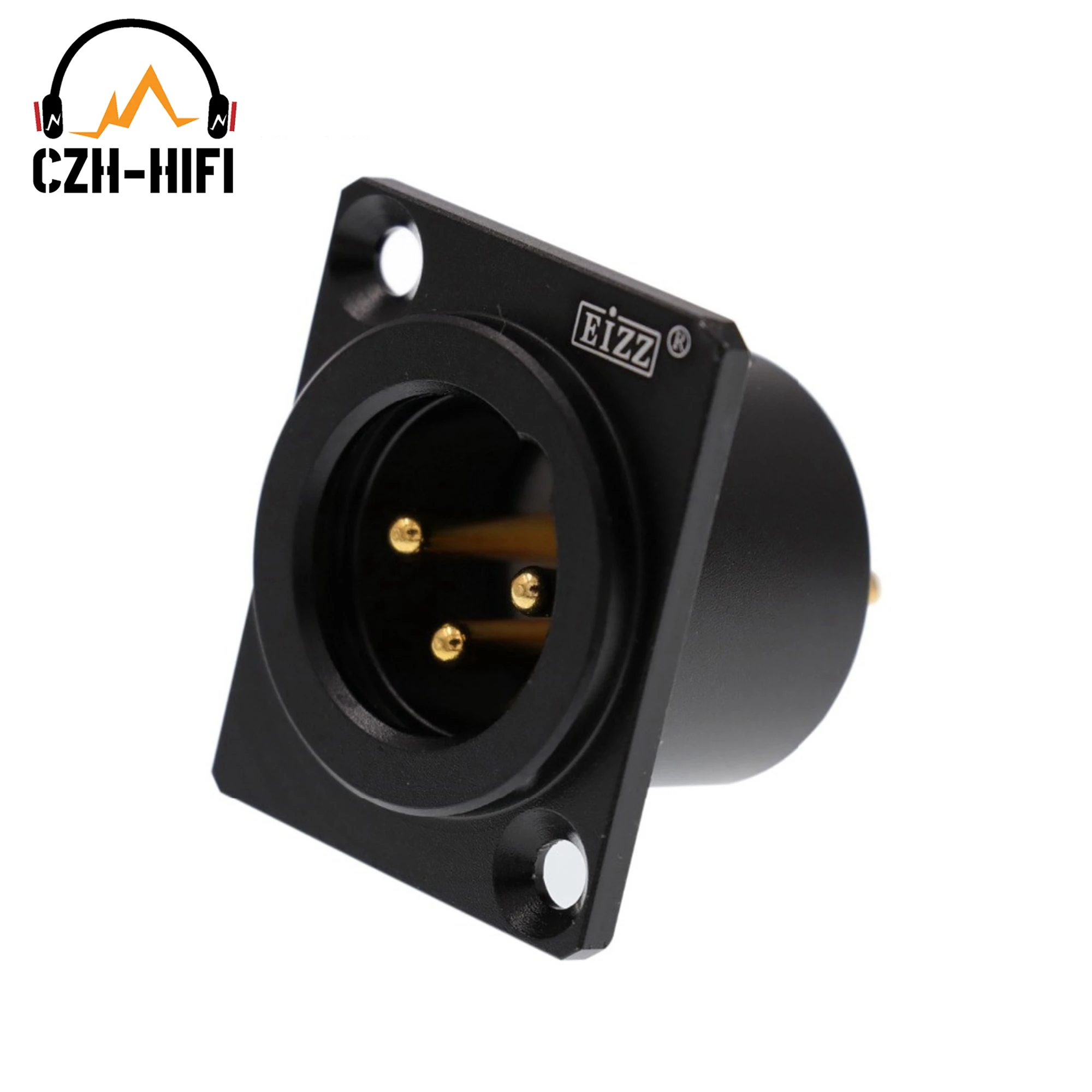 1pc eizz high end 3pin 4pin männlich xlr buchse buchse stecker mikrofon amp kanonen stecker adapter 24k vergoldet balance hifi diy – Detail 8