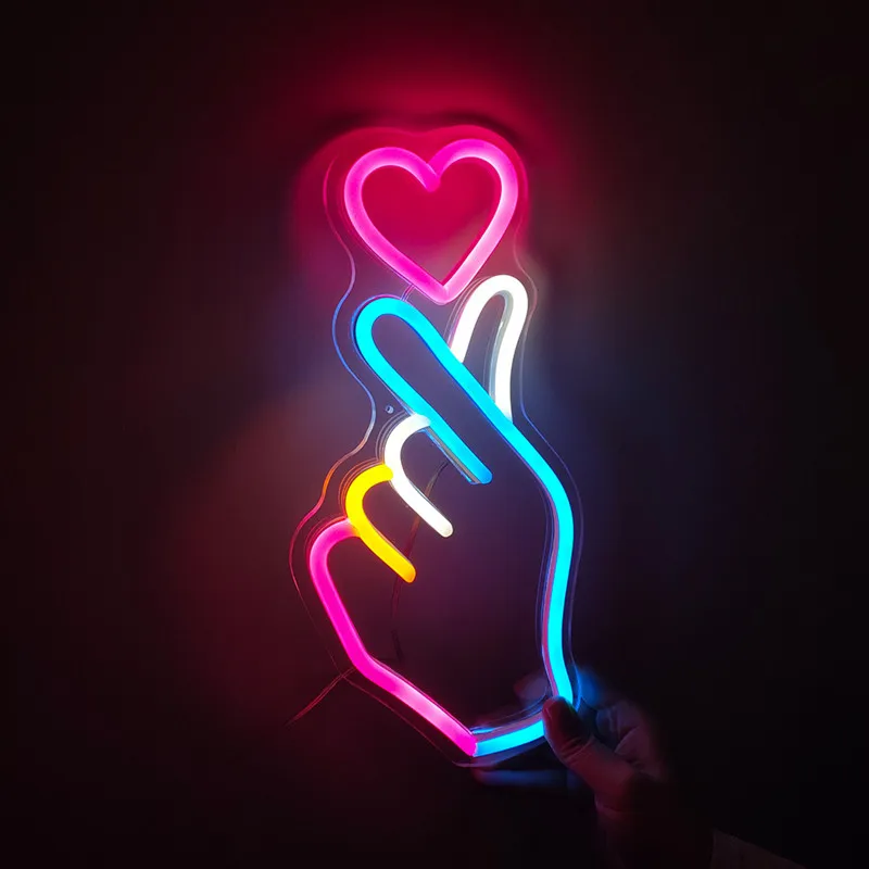 Led Neon Sign She Said Yes Gesture Flex Led Acrylic Clear Backboard Sign Party Bar Store Home Decoration Led Neon Light