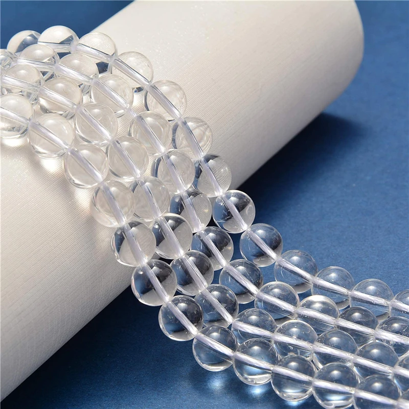 

Natural Stone Beads Clear Crystal Bead for Jewelry Making DIY Bracelet 4 6 8 10mm