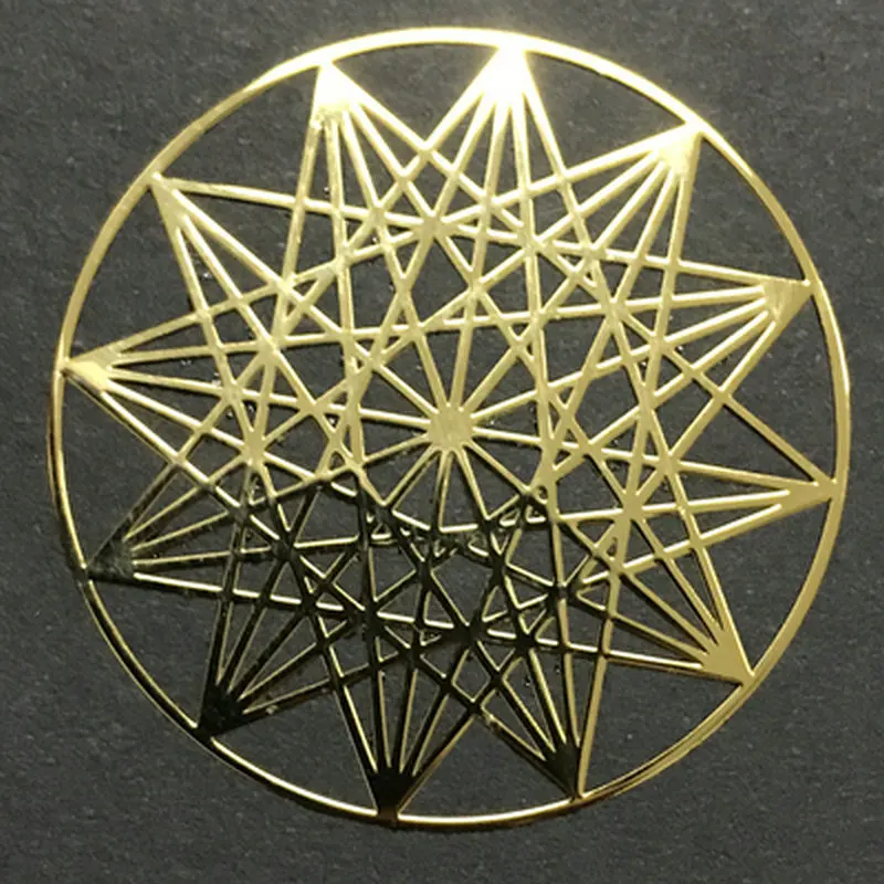 Flower of Life Metal Patch para Phone Case, Adesivo traseiro, Modelo de pirâmide, Decoração