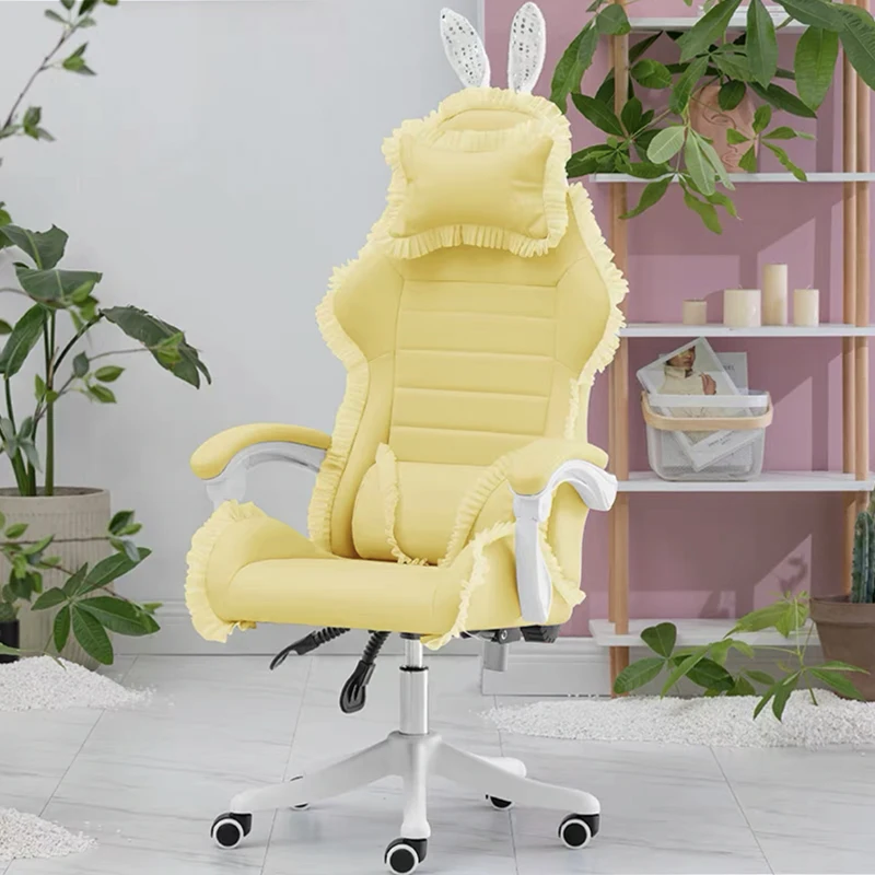 Wcg gaming chair girl cute Chair Reclining Armchair with Footrest Chair Office Furniture Pink Chair kawaii gamer chair