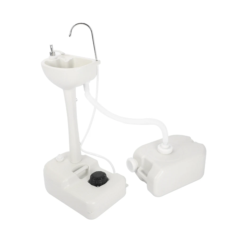 Portable Removable Hand Sink with 24L Recovery Tank White for Outdoor Social Events Worksites Camping Etc Easy Assemble