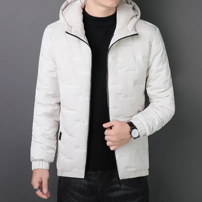 2021 Men Autumn Winter Jacket Parkas Solid Color Designer Man Warm Cotton Coats Fashion Hooded Outerwear Size M-5XL