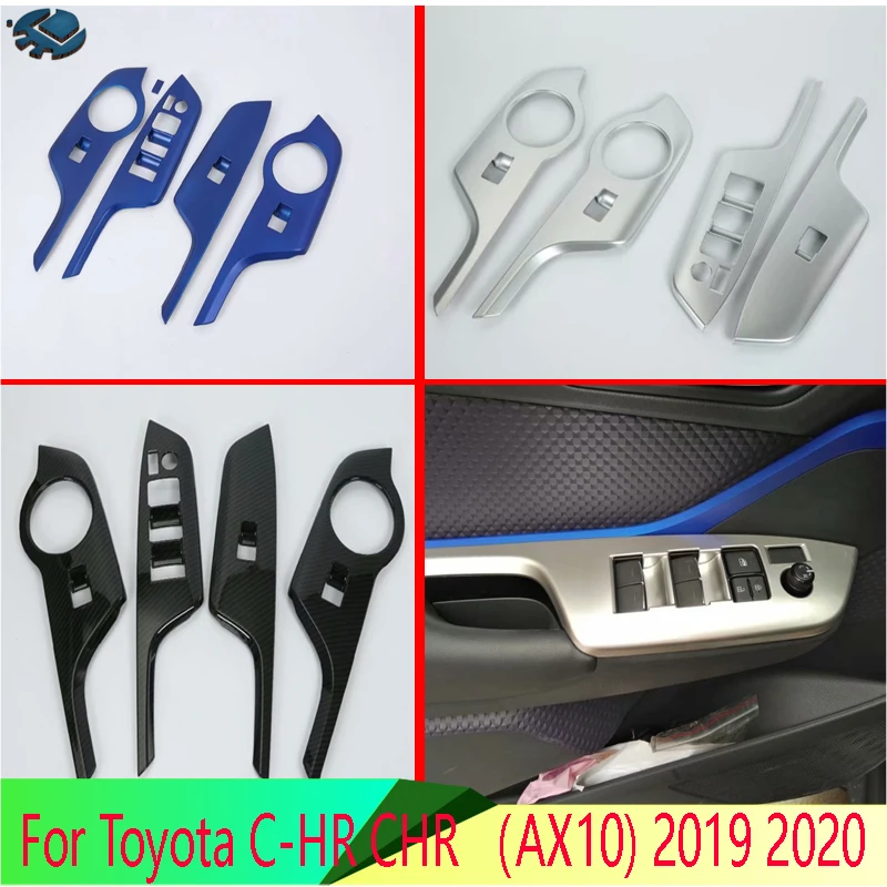 

Для Toyota C-HR CHR (AX10) 2019 2020 2021, автомобильные аксессуары, ABS хромированная крышка подлокотника для двери, панель переключателя, накладка, гарнир