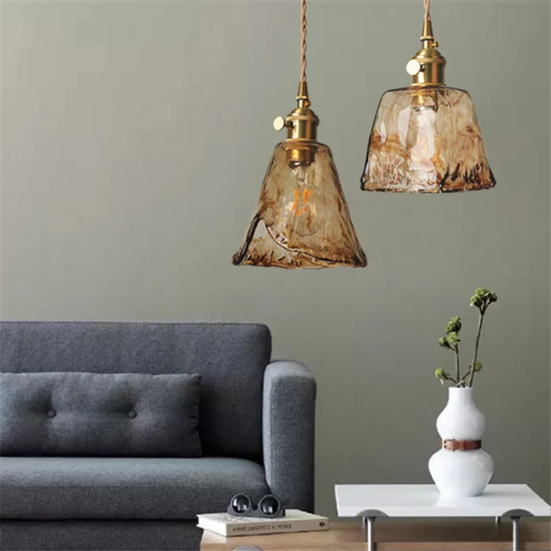 Modern Nordic  Brass Glass Pendant lights Kitchen Restaurant Bar living room bedroom hanging Pendant lamp