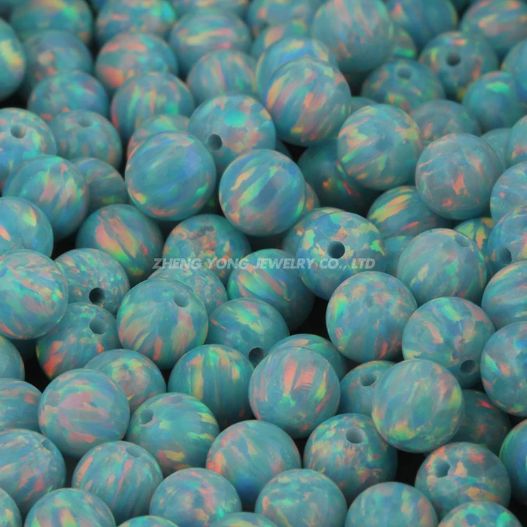 20pcs/Lot 2mm to 8mm OP03 Ball Shape Synthetic Fire Opal Bead With Full Hole/Half Hole/No Hole