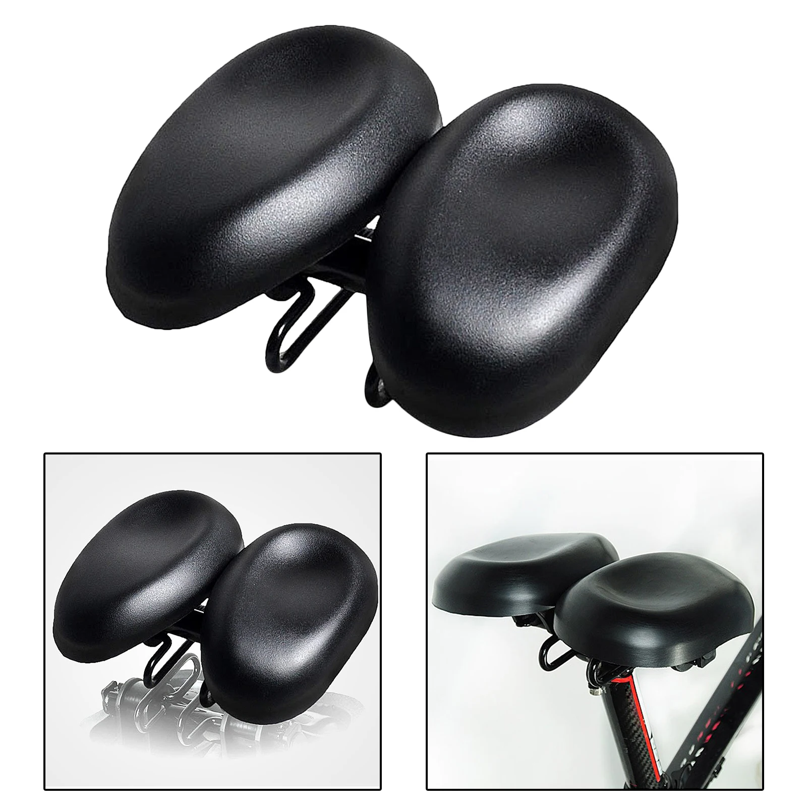 PU Leather Bicycle Dual Pad Bicycle Saddle Soft Seat For Comfort Mountain Road Bike Saddle Cushion Comfortable Bicycle Saddle