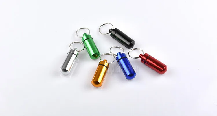 1000Pcs DIY Waterproof Aluminum Pill Box Case Pill Container Bottle Drug Holder Keychain Promotional Gifts