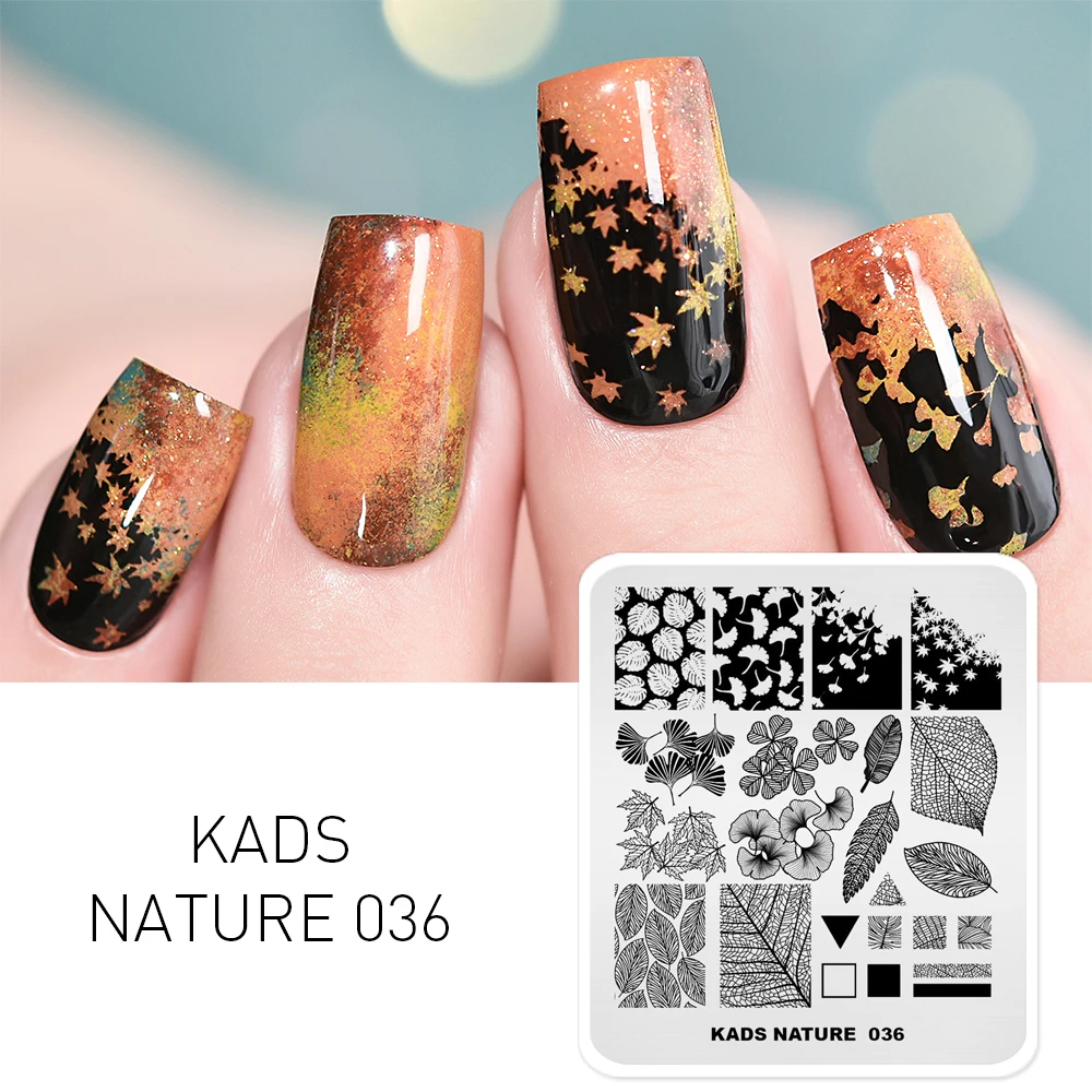 KADS Nail Art 35 Designs Nature Seriesเล็บปั๊มแสตมป์แม่แบบภาพเล็บปั๊มแผ่นStencilเครื่องมือ