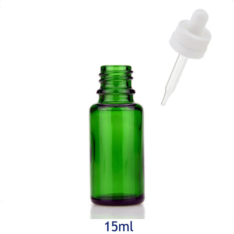 15ml Green Blue Clear Amber Glass Dropper Bottles Empty Oil Bottle 15 ml With childproof cap and tip dropper for e liquid