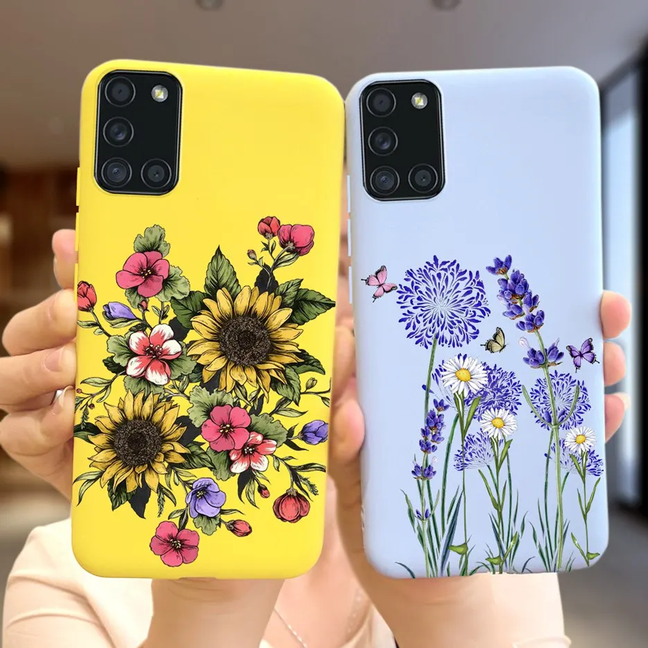 Case For Samsung Galaxy A31 A41 A51 A71 A91 Case Soft Silicone Stylish Flower Cartoon Cover For Samsung A31 A 41 51 71 91 Bumper