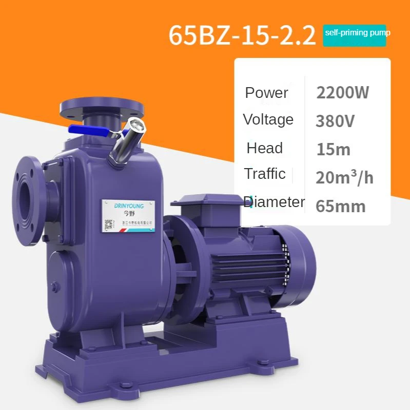 BZ Industrial Self-Priming Pump 380V Pipeline Horizontal Centrifugal Pump Pumping Pump Agricultural Large Flow Pump