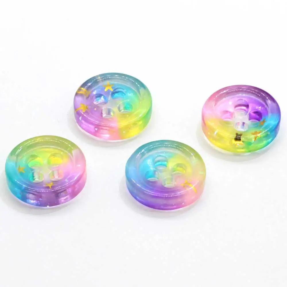 50/100pcs 15mm Mixed Colors Flat Round Coin Glitter Botton Colorful Edge Shirt Buttons for Clothing Children Diy Craft Sewing Su