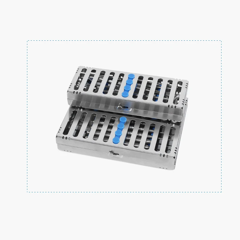 Dental Sterilization Rack Surgical Autoclavable Sterilization Box Dental Cassette File Burs Disinfection Tray