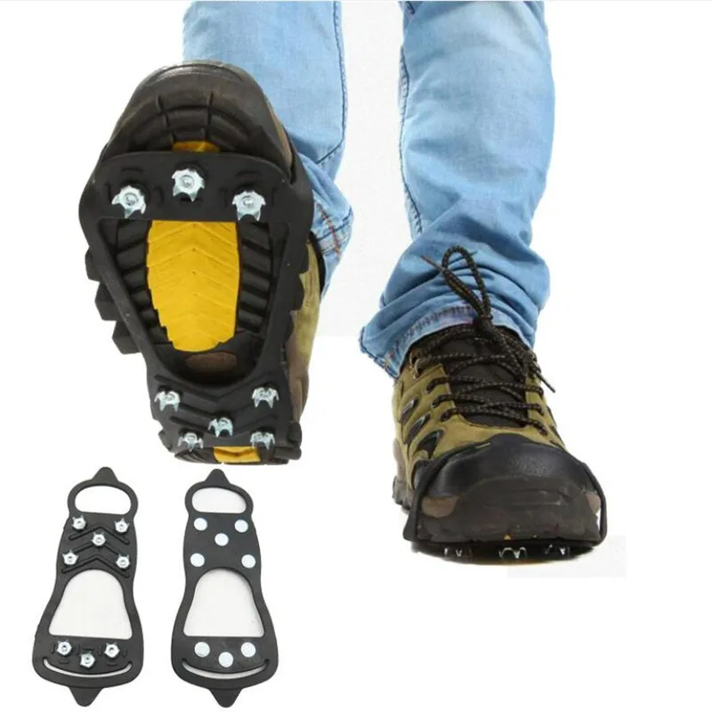 1 Pair Professional Climbing Crampons 8 Studs Anti-Skid Ice Snow Camping Walking Shoes Spike Grip Winter Outdoor Equipment