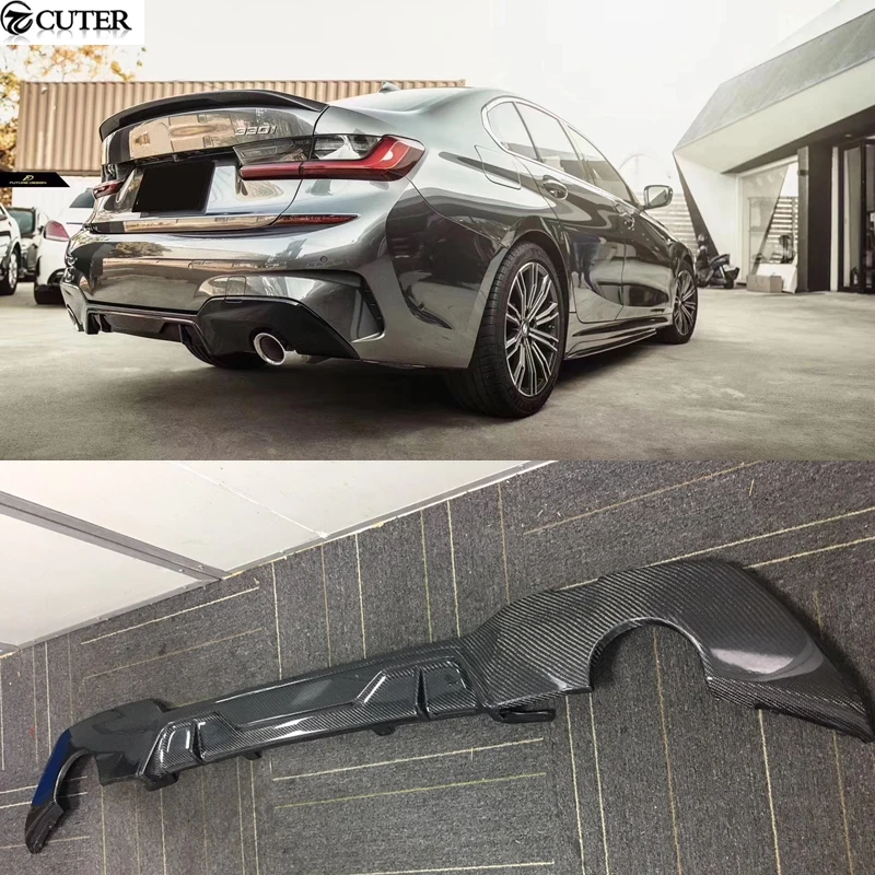 G20 3 Series M-tech FD Style Carbon Fiber FRP Rear Bumper Diffuser Lip Splitter for Bmw G20 325i 330i 340i 2020