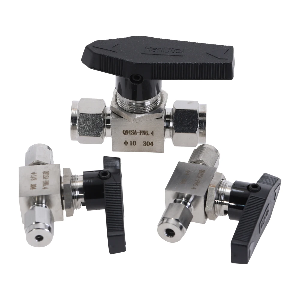 Stainless Steel 304 Ball Valve Female SS304 For tube-line and pipeline Q91SA OD 3MM 4MM 8MM 10MM