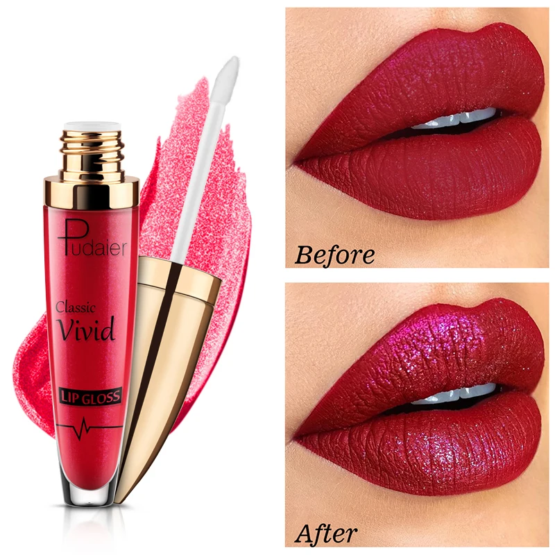 18 Color Matte To Shiny Glitter Liquid Lipstick Shiny Lip Gloss Diamond Waterproof Long Lasting Pearl Lipgloss Women Lip Makeup