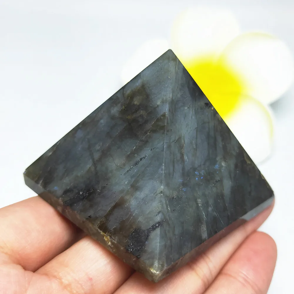 5.5 cm Natural flash labradorite Crystal gemstone pyramid meditation reiki healing chakra shiny  crystal pyramid