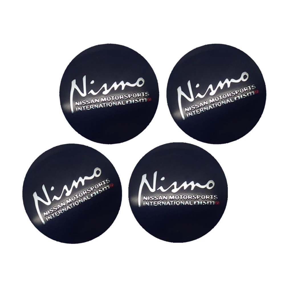 4Pcs Black Nismo Car Wheel Center Hub Caps Aluminum Alloy Sticker Emblem Decals Fit For Nissan Vehicle Wheel Center