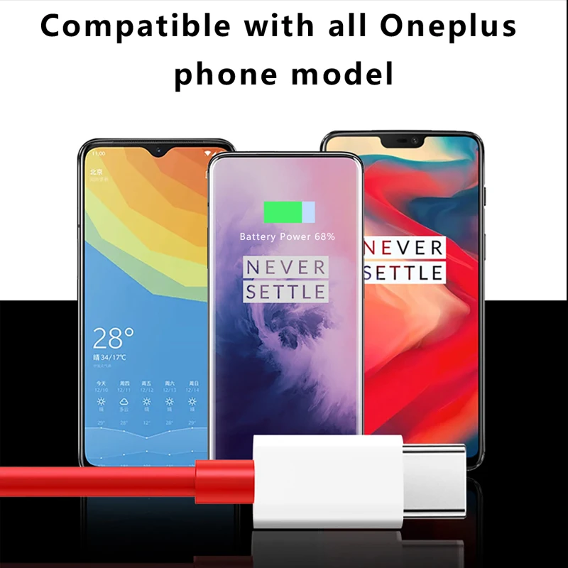 Fast Charge Cable for Oneplus Nord Warp Charge 30W Quick Charger Data Cable Type-C Dash for One Plus 8 7 Pro 7t 7 T 6t 6 5t 5 3t