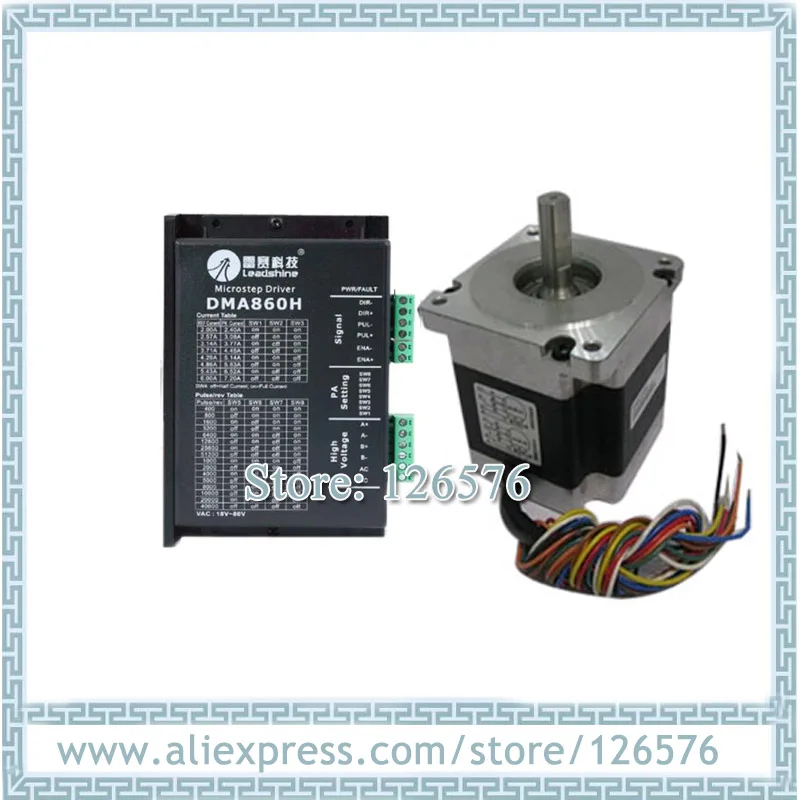 

Leadshine 2-phase stepper motor 8.5N.m 1203 oz-in 8 Wire 12.7mm shaft 86HS85+DMA860H Driver