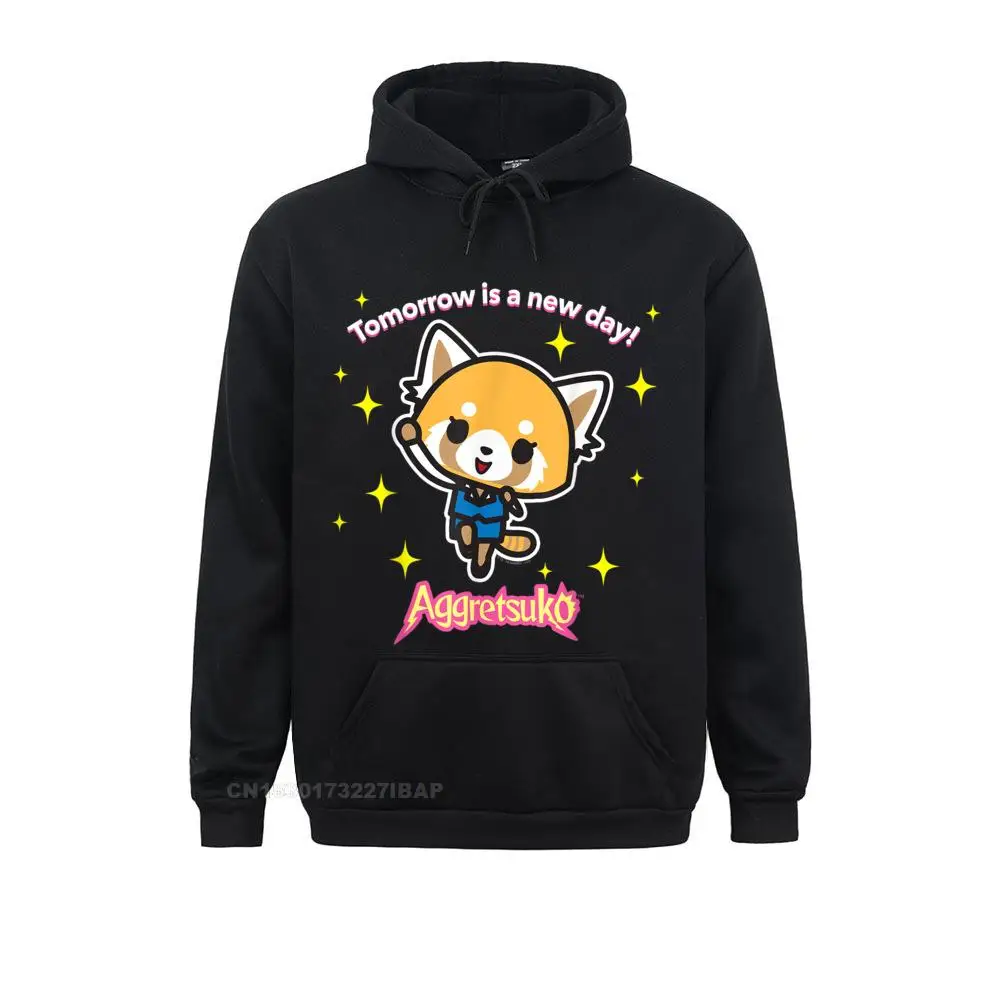 Aggretsuko Tomorrow New Day Tee Shirt Newest Men Sweatshirts Street Hoodies Long Sleeve Christmas Leisure Clothes