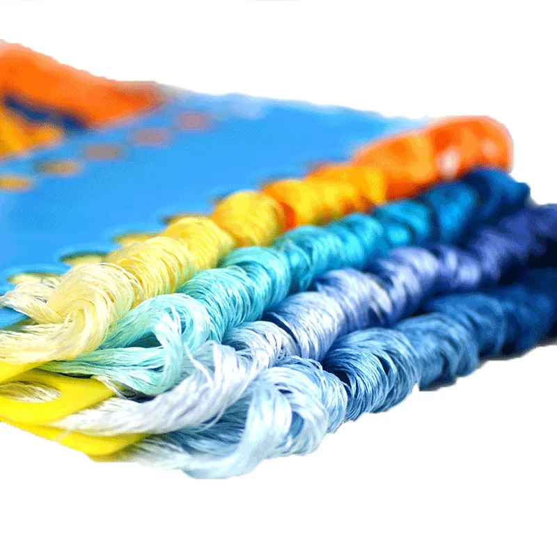 Su embroidery silk thread tool material embroidery Hunan embroidery tangled fleece thread Commonly used colors 8 packs