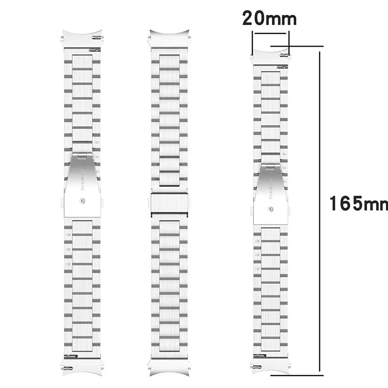 Curved end Stainless Steel No Gap Metal Band For Samsung Galaxy Watch 5/4 Classic 46mm 42mm 44mm 40mm Replacement Strap Bracelet