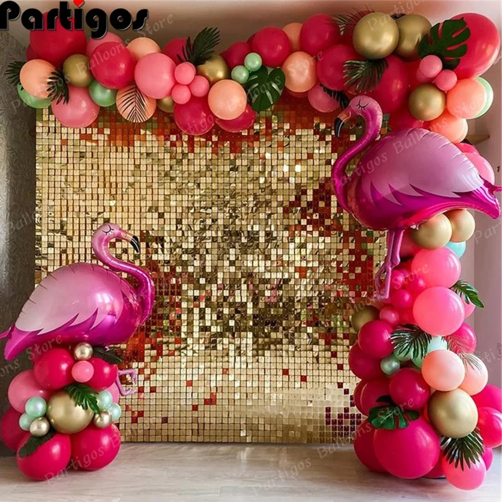 

119pcs Tropical Flamingo Balloon Garland Arch Kit Flamingo Pink Latex Globos For Summer Hawaii Kids Birthday Party Decoration