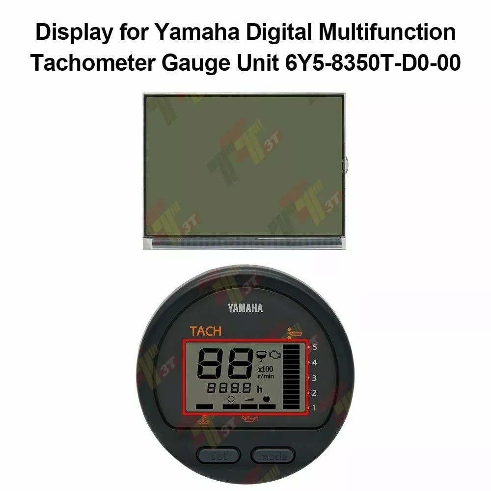 Display for Yamaha Digital Multifunction Tachometer Gauge Unit 6Y5-8350T-D0-00