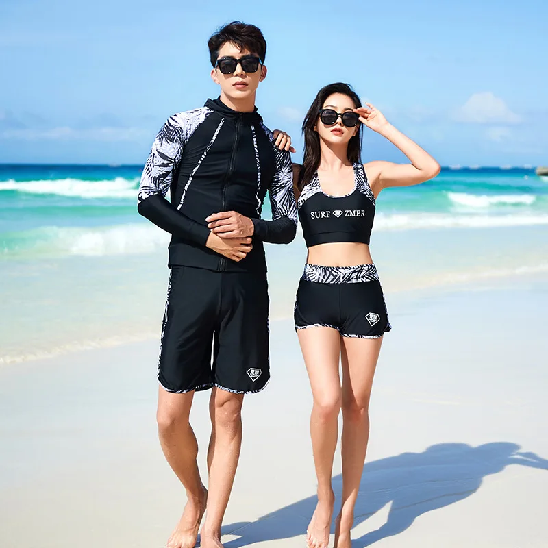 Women's 5pcs Men 3pcs set Long Sleeve UV Sun Protection Rash Guard Full Body Basic Skin Wetsuit Swimsuit Hoodie Shirt Pants