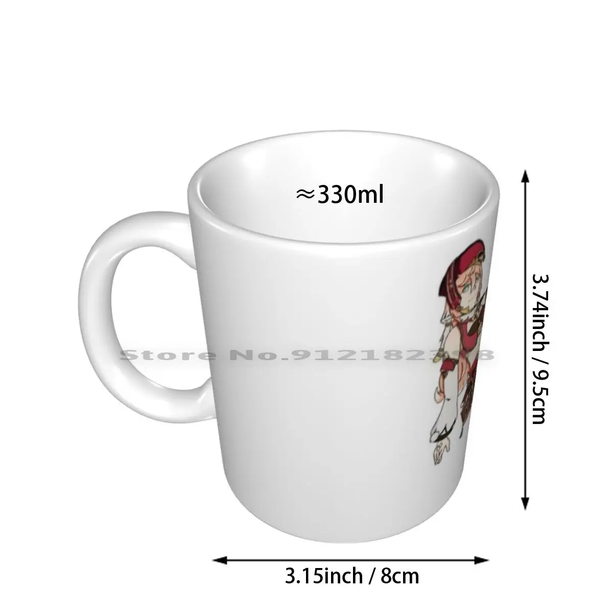 Genshin Impact Yanfei Posing Ceramic Mugs Coffee Cups Milk Tea Mug Genshin Impact Genshin Red Vision Pyro Gacha Mihoyo Yanfei