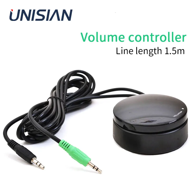 UNISIAN Audio Volume Wired Controller Aux 3.5mm Signal Volume  Control by Cable Adjustment For Speakers Amplifier System 