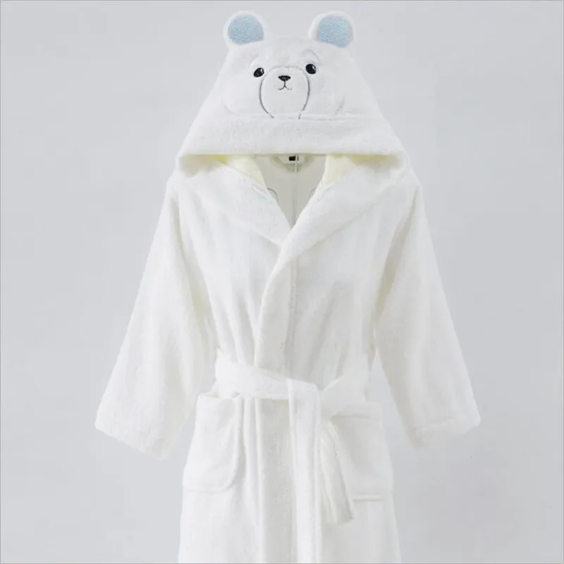 Unisex Children's Baby cotton Bathrobes Hooded Towel Pajamas Night Gown Kids Baby Bathrobe Kids Baby Boys Girls Bath Robe