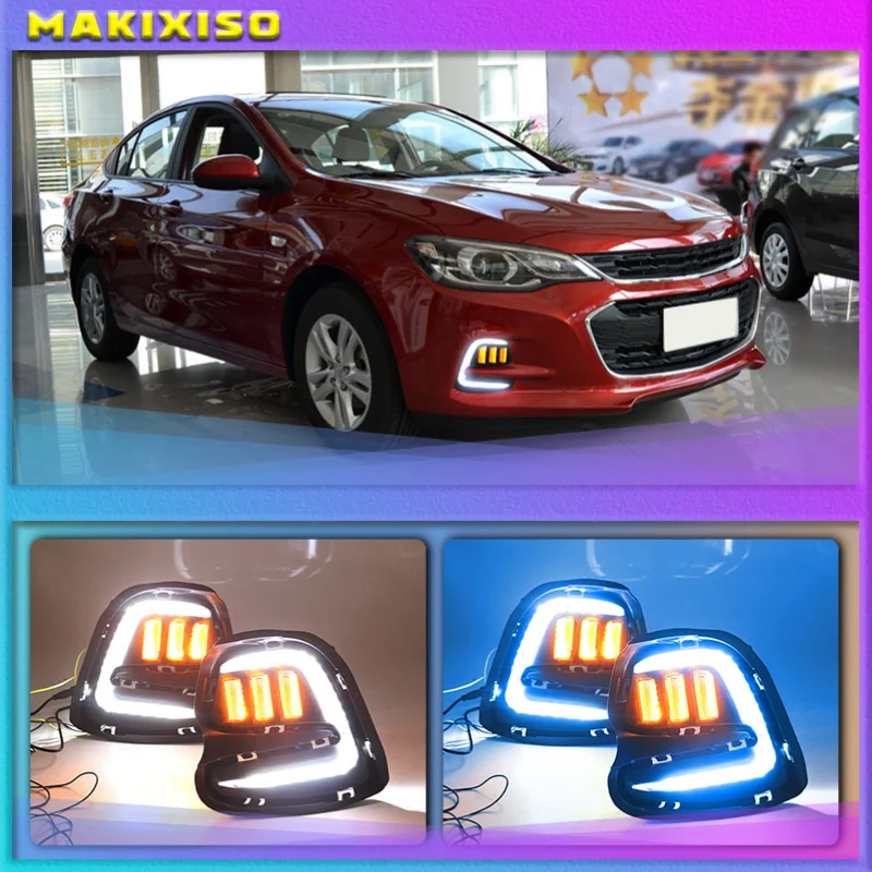 1 Set LED Daytime Running Lights Turn Signal Fog Lamp Cover DRL For Chevrolet Cavalier 2016 2017 2018 2019