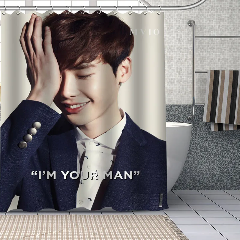 Custom Lee Jong Suk Shower Curtains Waterproof Fabric Cloth Bathroom Decoration Supply Washable Bath Room Curtain