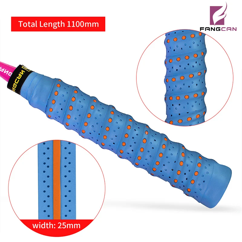 FANGCAN 3PCS Anti Slip Padel Overgrip Ribbed Badminton Grip Tapes for Squash Paddle Racket Tennis Accessories