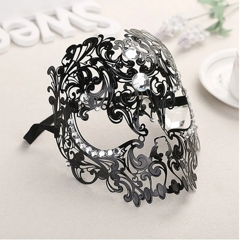 

Mysterious Angel High End Metal Mask Party Ball Face Sexy Hollowed Out High Quality Men And Women Mask 1pcs