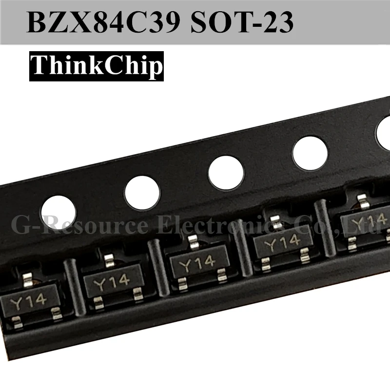 (100pcs) BZX84C39 SOT-23 BZX84 39V S0T23 SMD Voltage stabilized diode (Marking Y14)
