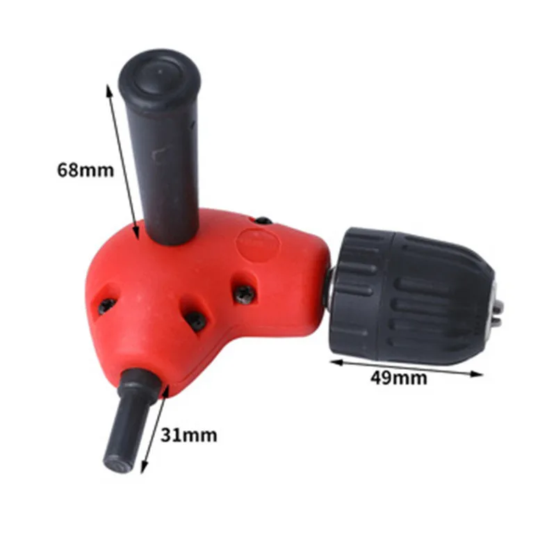 1 PC 90 Degree Electric Drill Right Angle Turner Extension Accessories Corner Three-Jaw Chuck Narrow Space Maintenance Tool