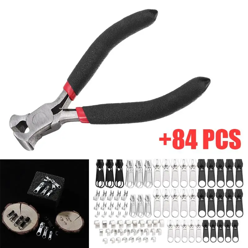 Install Pliers +84pcs Metal Zip Head Tool Universal Repair Replacement Kit Tool