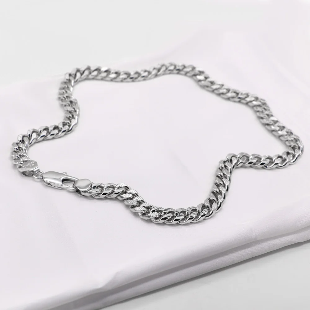 

Ожерелье из стерлингового серебра 925 пробы в стиле панк для мужчин, 10 мм, кубинская цепочка-чокер, подарок, модное винтажное мужское ювелирное изделие из твердого серебра