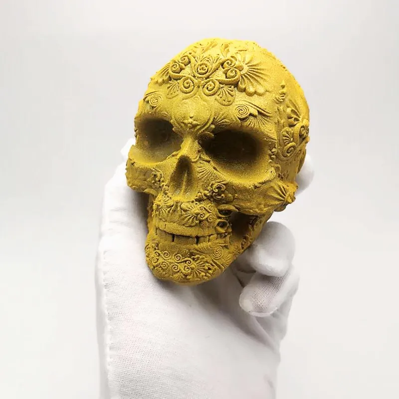 Exquisite pattern skull silicone mold DIY production candle resin handicraft mold
