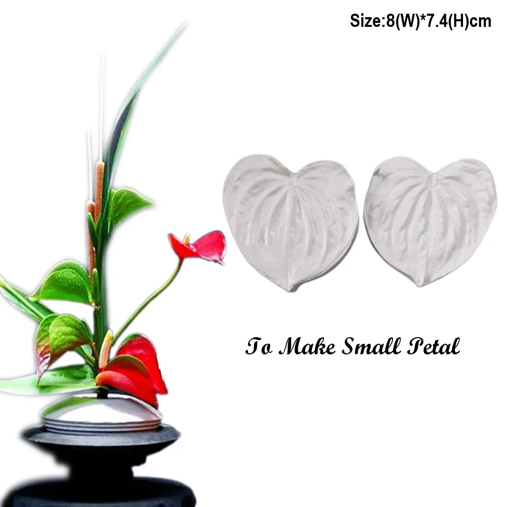 NEW 2PCS Anthurium Flower  Silicone Veiner Mold DIY Handmade Fondant Flower Clay Craft Mould Cake Decorating Tool Baking  M2823