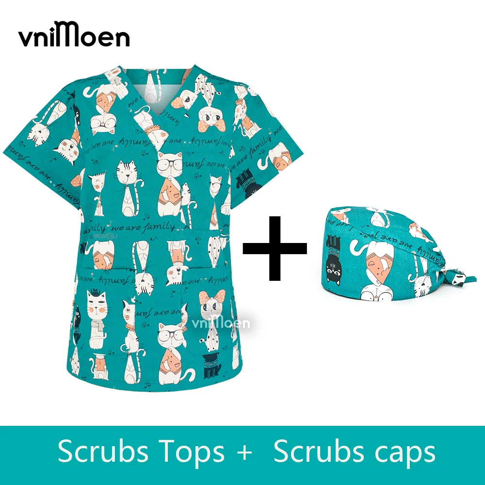 Vrouwen Medische Tops Hoge Kwaliteit V-hals Scrub Tops Schoonheidssalon Verpleging Unisex Ademend Chirurgie Uniform Medische Accessoires