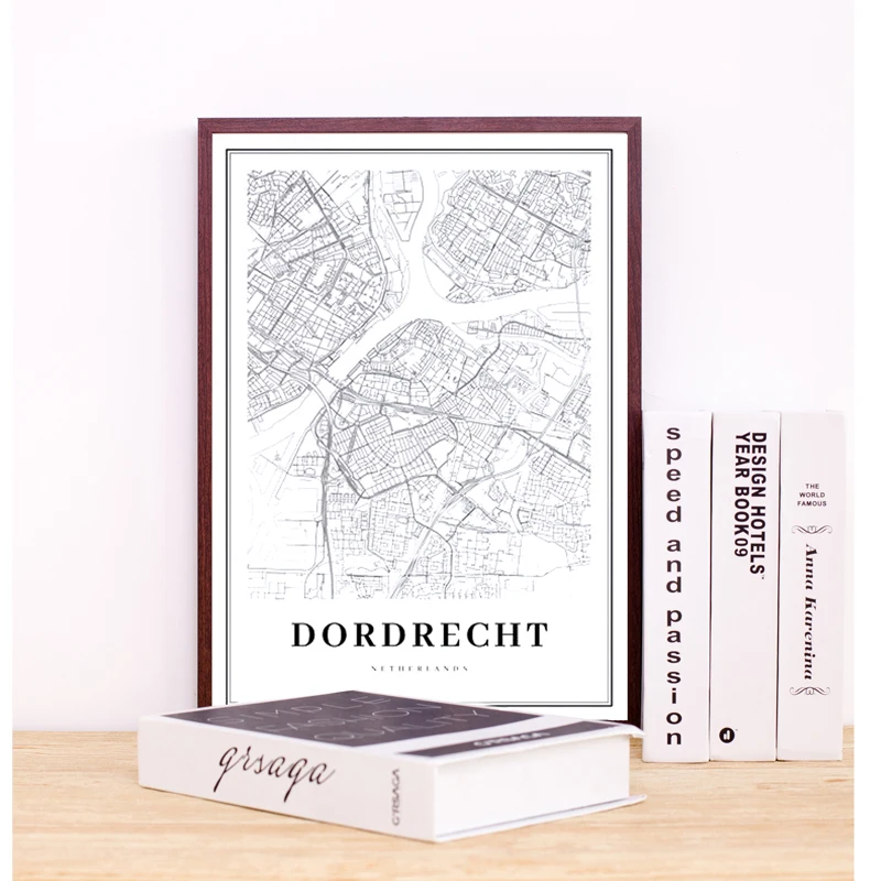 Netherlands Map Poster Prints Amersfoort,Dordrecht , Haarlem,Nijmegen,Delft Maps Canvas Painting Pictures Office Wall Art Decor